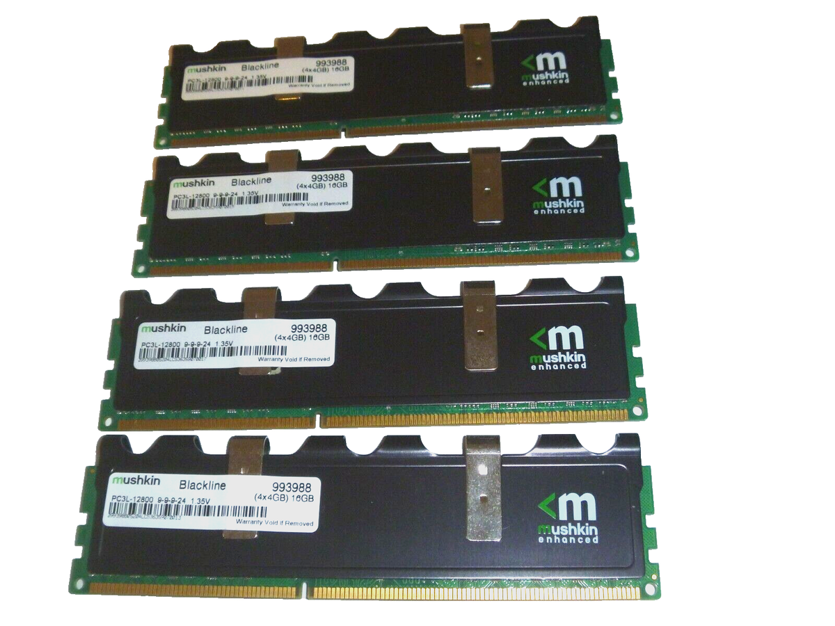 Barrette RAM Mushkin Blackline 4 Go DDR3 1600 MHz Pour PC Fixe - Occasion Testée