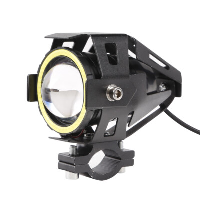 2 Phares Additionnels Moto LED U7 - Antibrouillard Blanc, étanches IP67, Bouton Inclus