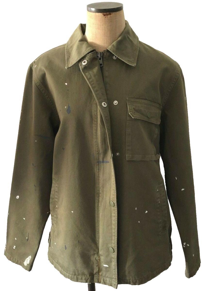 Hudson Men S/M $265 NWT Army Green Paint Splattered Military