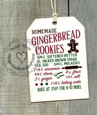 Hang Tags GINGERBREAD COOKIE BAKING RECIPE TAGS 1143 Gift Tags