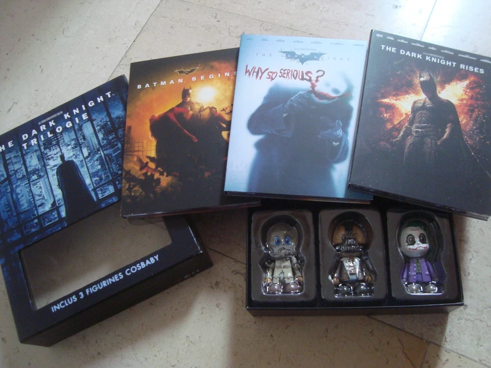 Batman Begins DARK KNIGHT RISES DIGIPAK *NEW* Blu-ray DVD 3Mini COSBABY Figurine - Image 2 of 4