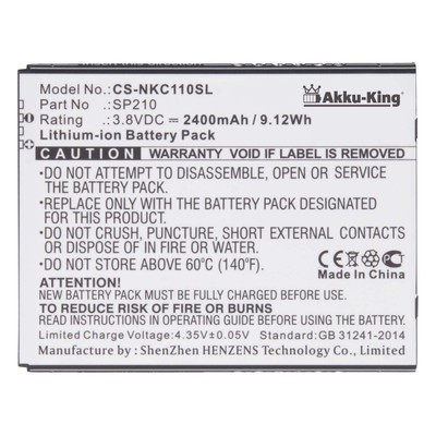 Akku für Nokia C1 Plus - ersetzt SP210 - 2400mAh Li-Ion Smartphone Battery Accu