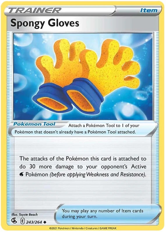Spongy Gloves Pokemon Fusion Strike TCG Trainer Card 243/264