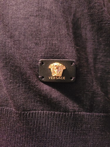Auth VERSACE Y2K Soft Wool V-neck Sweater - Women's Size IT 50/ US Lg - Picture 5 of 12