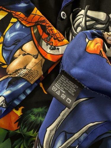 VTG Marvel Comics Button Up Shirt Boys Medium 12-14 All Over Print 2002 AOP 90s - Picture 13 of 13