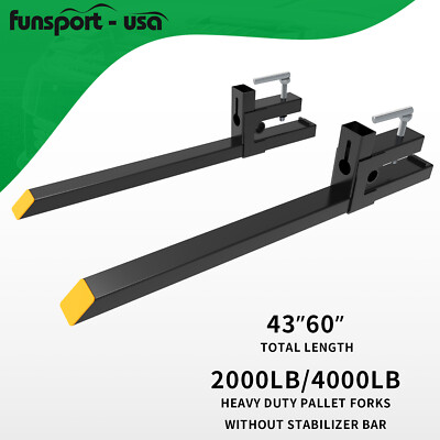 #ad 4000lb 2000lb Clamp Bucket Fork Quick Attach Fork For Backhoe Skid Steer Loader $137.89