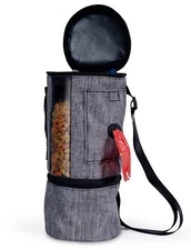 Pooch Pal Portable Food Carrier and Water Bowl Fanny Pack Dogs Travel Organizer