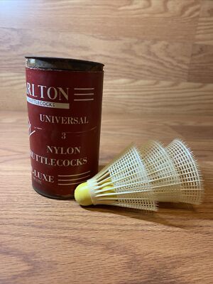 Vintage Sportcraft Carlton Shuttlecock Can w/ 3 Shuttlecock | eBay