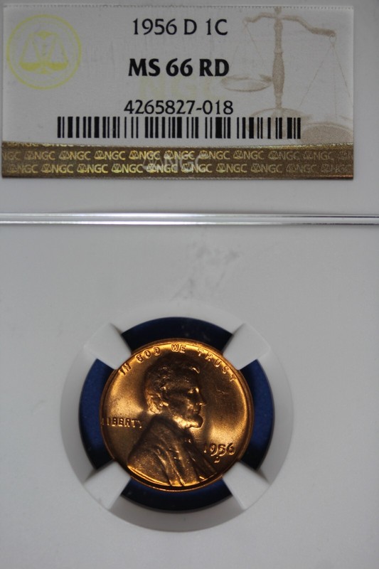 1956 NGC 1C MS66RD 1C LINCOLN WHEAT CENT #B50036