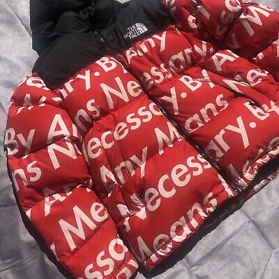 Supreme X North Face By Any Means Necessary Red Large Nuptse Supreme X North Face By Any Means Necessary Red Large Nuptse