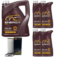 MotoröL Set Mannol 5W-30 API SN/CH-4 9 Liter + ÖLfilter FüR BMW 5Er 7Er X5 E60