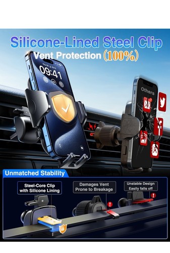 VANMASS Support Téléphone Voiture 2024 Support Téléphone de Qualité Militaire pour Votre Pare-Brise Voiture - Photo 5 sur 9