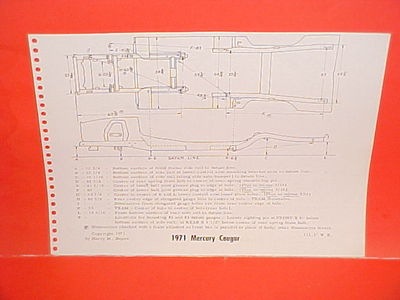 #ad #ad 1971 MERCURY COUGAR XR 7 CONVERTIBLE OLDSMOBILE OLDS 98 88 FRAME DIMENSION CHART $14.99