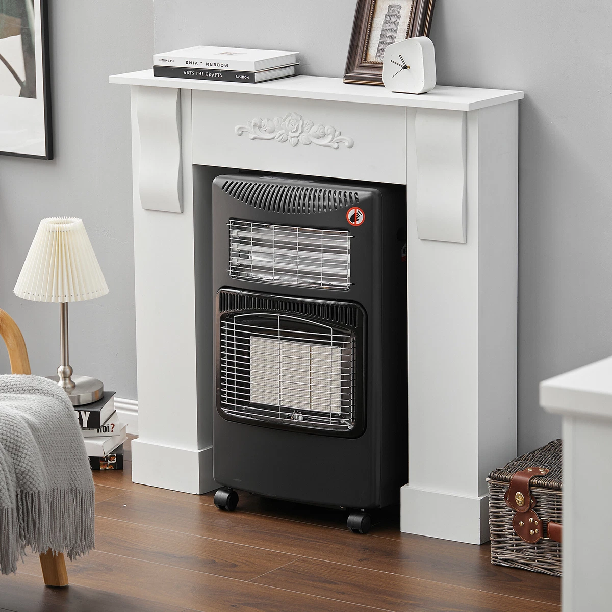 Portable Indoor Patio Heater Butane Calor Gas Cabinet Fire With Regulator u0026  Hose | eBay