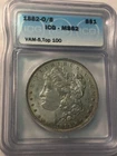 1882O/S unc Morgan silver dollar. ICG MS62 overmintmark VAM5 Top 100  #ad103