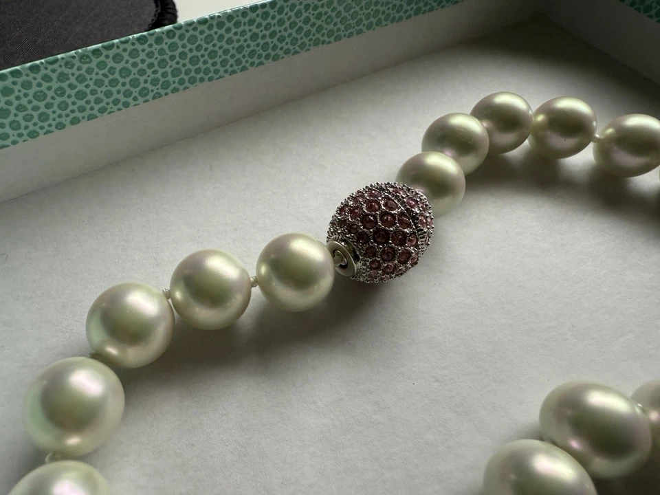 PIERRE LANG tolle Perlen Halskette mit Magnetverschluss rhodiniert wie Neu - Bild 2 von 4