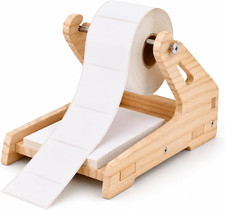 Label Holder Solid Wood Roll,Sticker Dispenser Holder with Smooth Feed for Therm