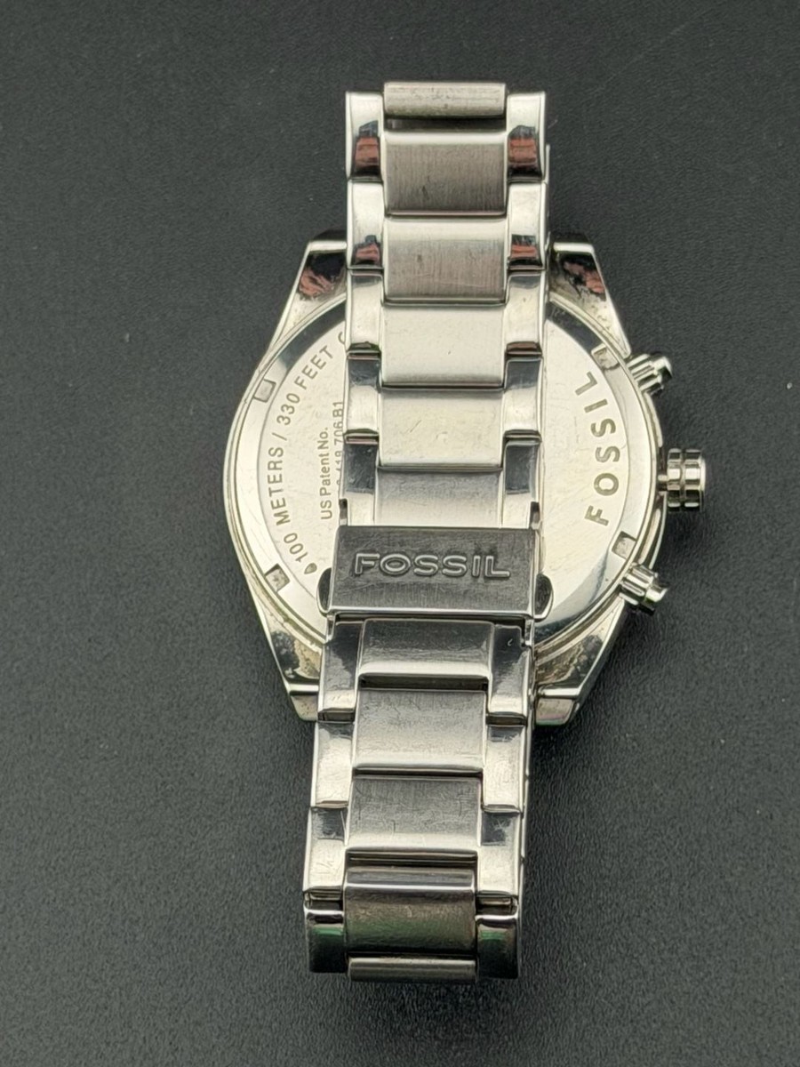 Fossil BOYFRIEND CH-2542 Mother of Pearl Crystal Bezel Stainless Steel NEW BATT View 6