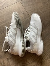 Adidas Game Court 2 Tennis Shoes White Grey Women Size 6 EUC GW4971 Adiwear