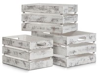 Zeller 3Er-Set Aufbewahrungskiste Vintage Allzweckbox Holzkiste Grau Alle GrößEn