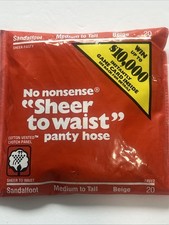No nonsense Sheer to Waist Panty Hose Sandalfoot Medium to Tall Beige Vintage