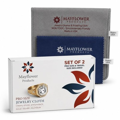 Ultra-Soft Jewelry Polishing Cloths - 2 Pack for Diamonds, Watches, Coins & Heir