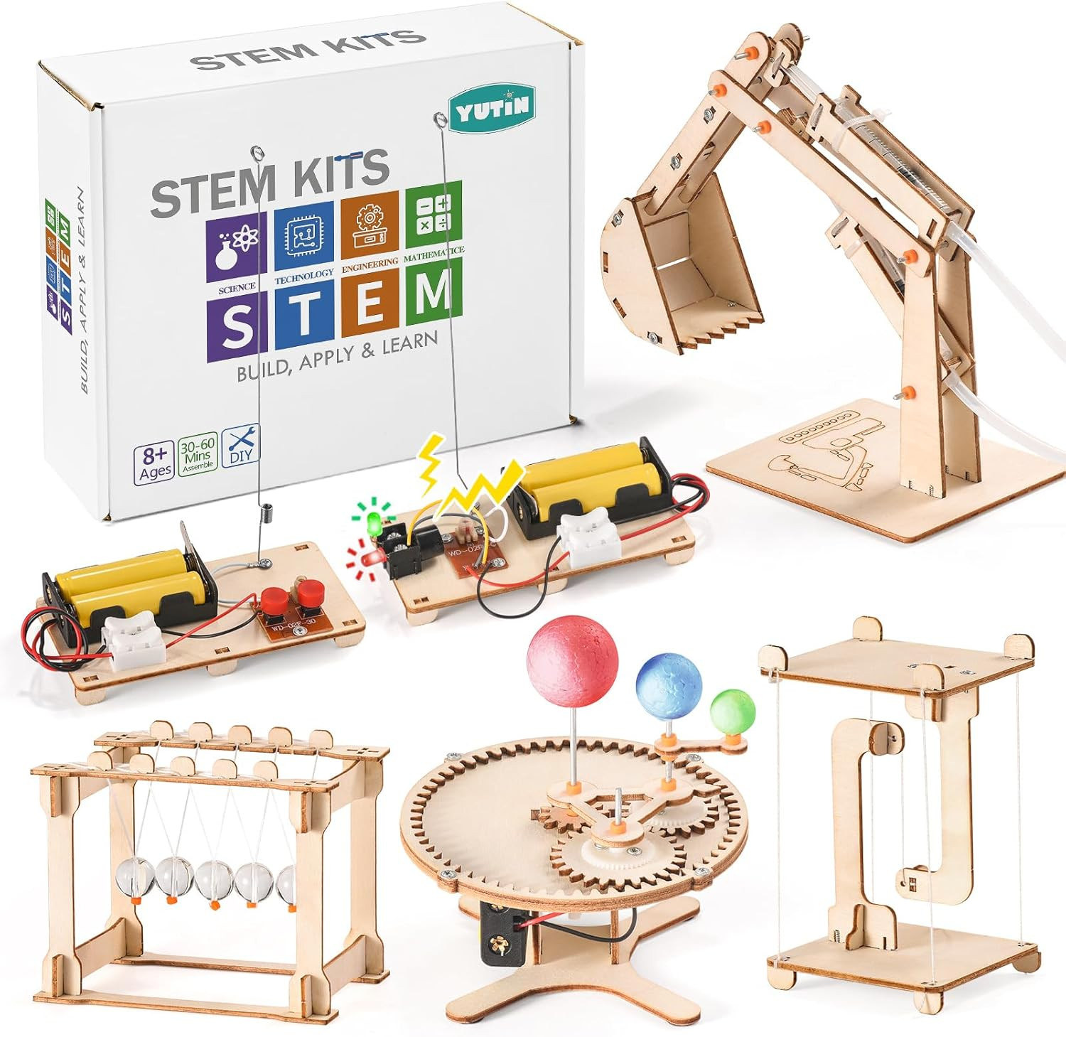 STEM Science Kits for Kids Ages 8-12 8-10, Wood Building Crafts Kits for Boys 6--image