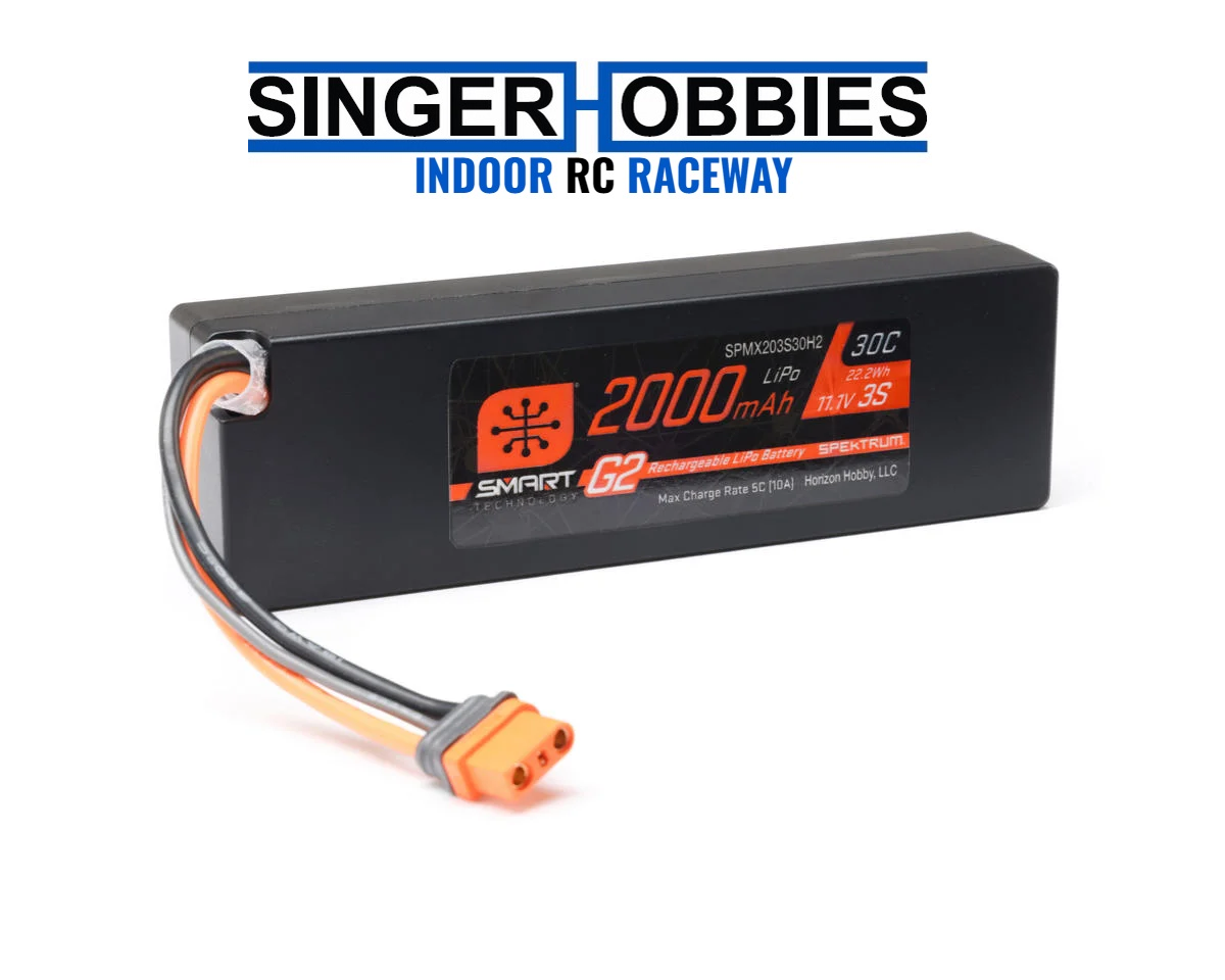 Spektrum SPMX203S30H2 11.1V 2000mAh 3S 30C Smart G2 LiPo Battery