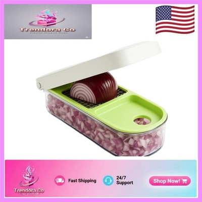 Stainless Steel Vegetable Chopper with Interchangeable Blades for Safe Prep