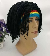 Knit Rasta Beanie Hat Jamaican Reggae Bob Marley African Jamaica Wig Dreadlocks