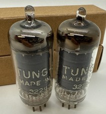  2 Vintage Tung Sol 6AU6 Vacuum Tubes W/ Box, Tested Code: 322430-7