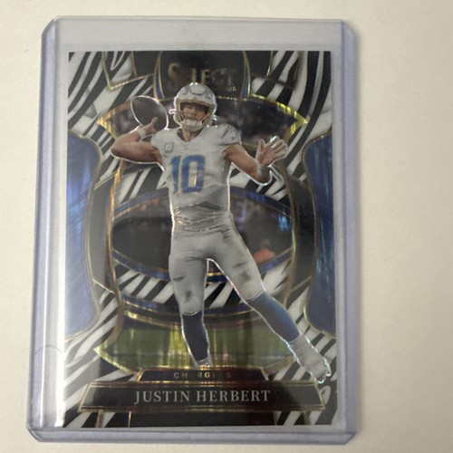 Justin Herbert [Zebra Prizm Shock] #1 2025 Panini Select card