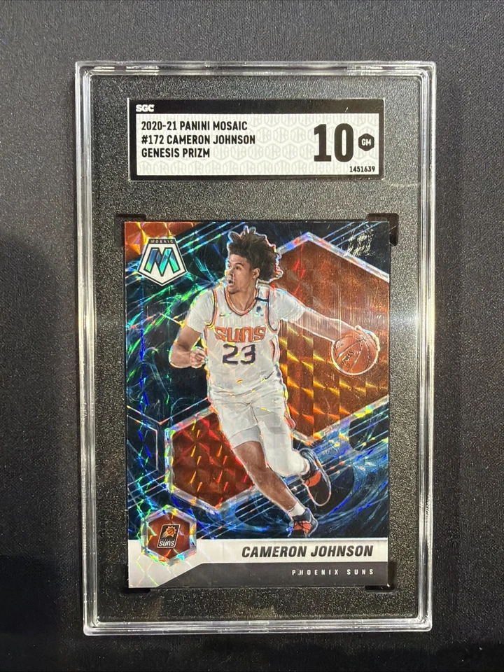 2020-21 Panini Mosaic Genesis Prizm Cameron Johnson #172 Suns SGC 10 - Image 2 of 4