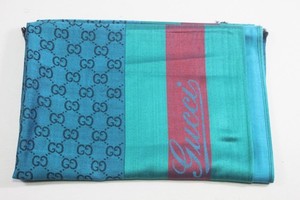 Authentic Gucci  Scarf Shawl Stole Wrap 65%  Cashmere 35% Silk Dark Blue Used