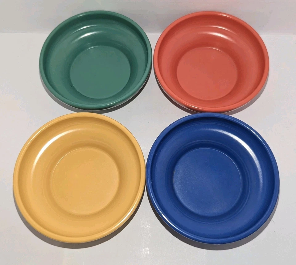 Juego de 4 cuencos de melamina Gessner de colección cuencos de frutas de postre EE. UU. naranja azul verde amarillo Foto 4 de 4