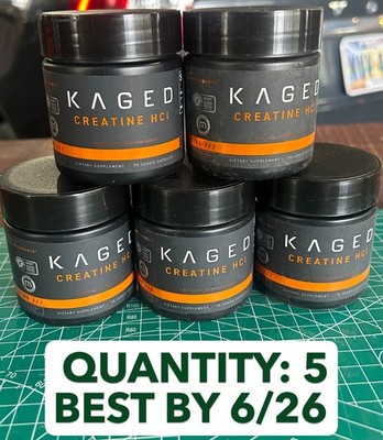 5-pack KAGED CREATINE 7X CONCENTRATE HCL HYDROCHLORIDE 75 VEGGIE CAPSULES MUSCLE