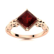 Natural Garnet 925 Silver Daughter Solitaire Womens Gift Promise Ring