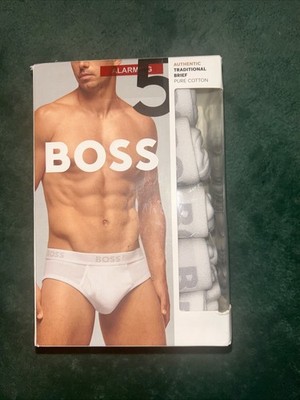 BOSS 5 Pack White Authentic Traditional Brief Underwear White New XL Cotton