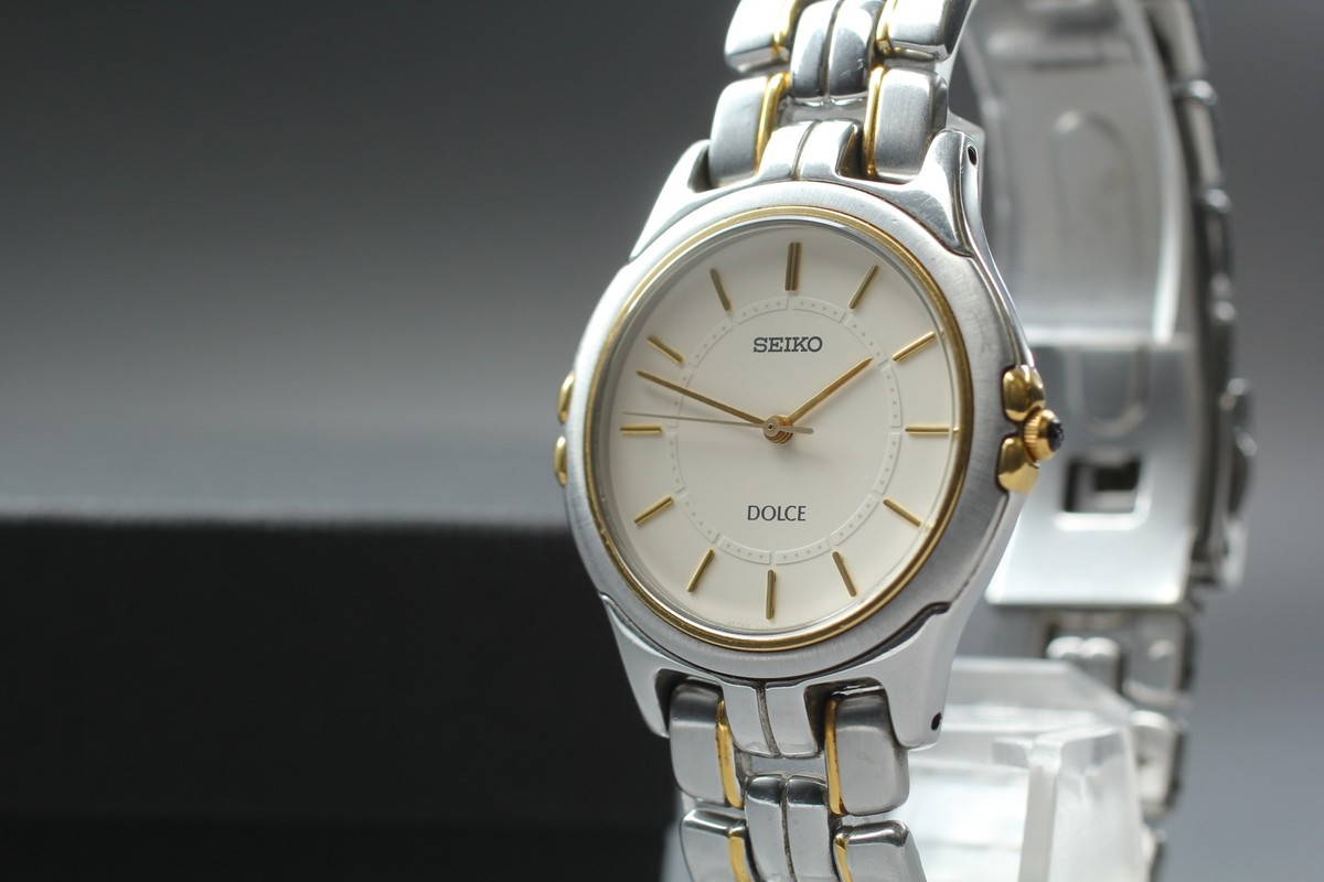 Vintage 1994 N MINT Seiko Dolce 5E31-600A Two-Tone HAQ Quartz Mens