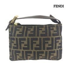 Auth Fendi Zucca FF jacquard Mini Handbag Accessory Pouch used in Japan
