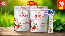 2 BAGS BRAVENLY RUSH Tropical Strawberry Enegry Drink 28(x2) Stick Pack - NEWW