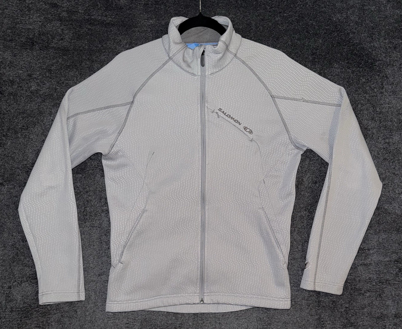 SALOMON Giacca Uomo Grigio Foderata in Pile Acti Termica con Cerniera Taglia S