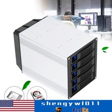 HDD Enclosure Hot Swap Cage 5-Bay 3 x 5.25" Drive Bays 5x SATA 3.5"/2.5"Sas HDD