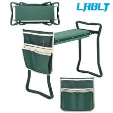 LABLT Foldable Garden Kneeler Seat Bench Stool Soft Cushion Seat Pad&Tool Pouch