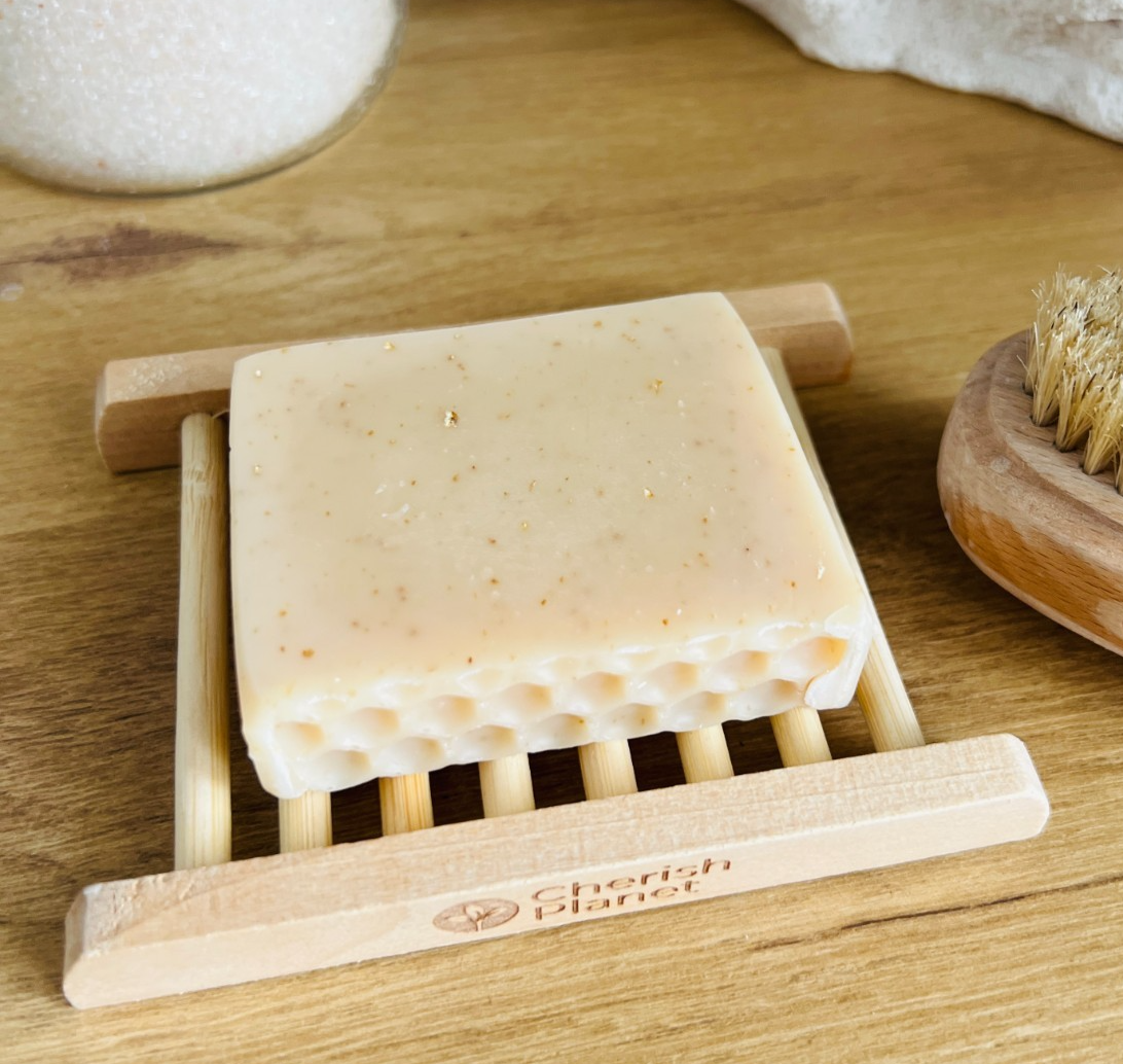 Bamboo Soap Dish - Eco Friendly , Decorative For Use with all Hand Soap Bars