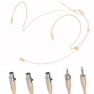 Für kabelloses System Doppel Ohrbügel Headset Mikrofon Kopfbügel Beige Ersatz