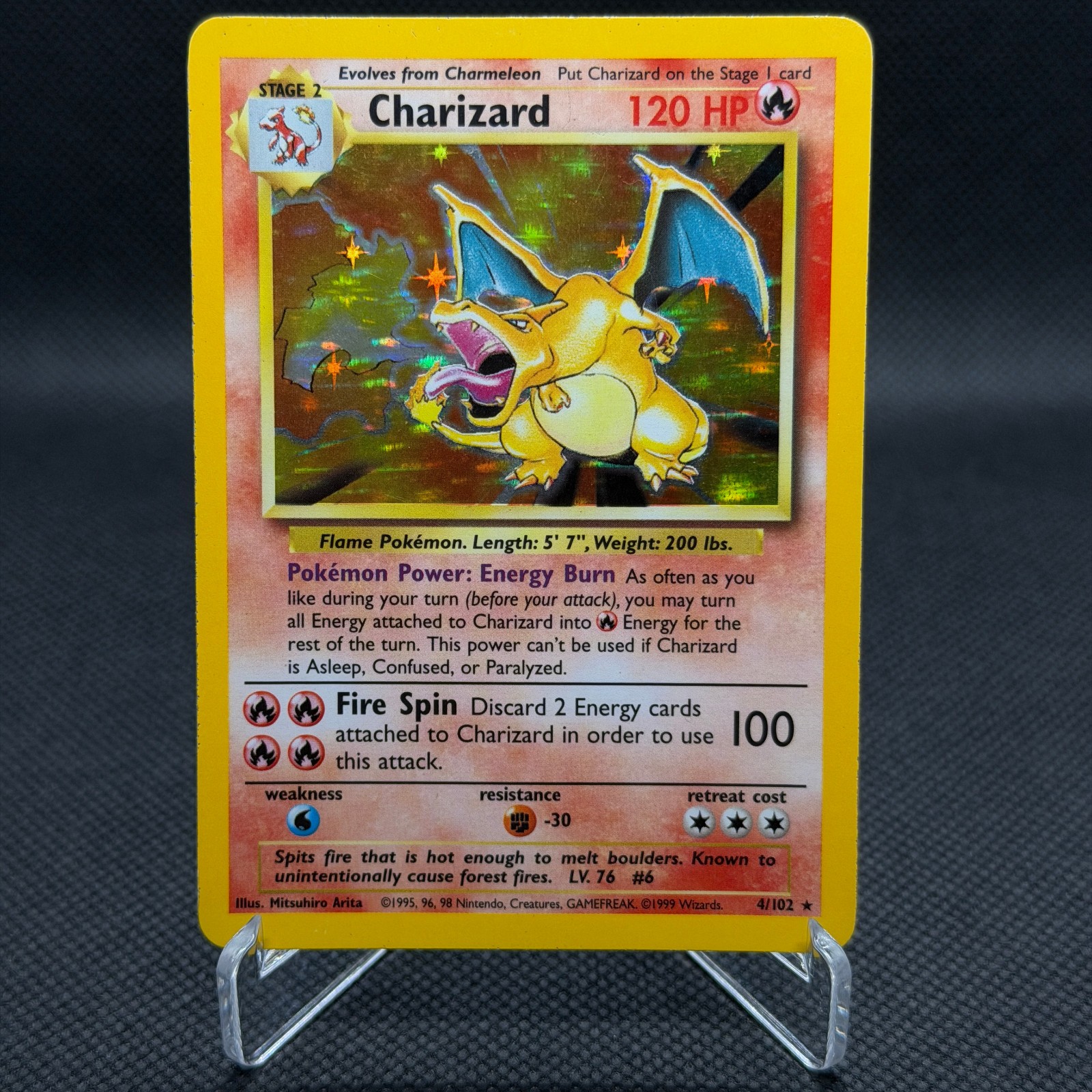 Charizard 1999 Base Set #4 Rare Holo LP Pokémon