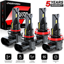 4x 9005 H11 Combo LED Headlight High Low Beam Bulbs Kit 6000K Super White Bright