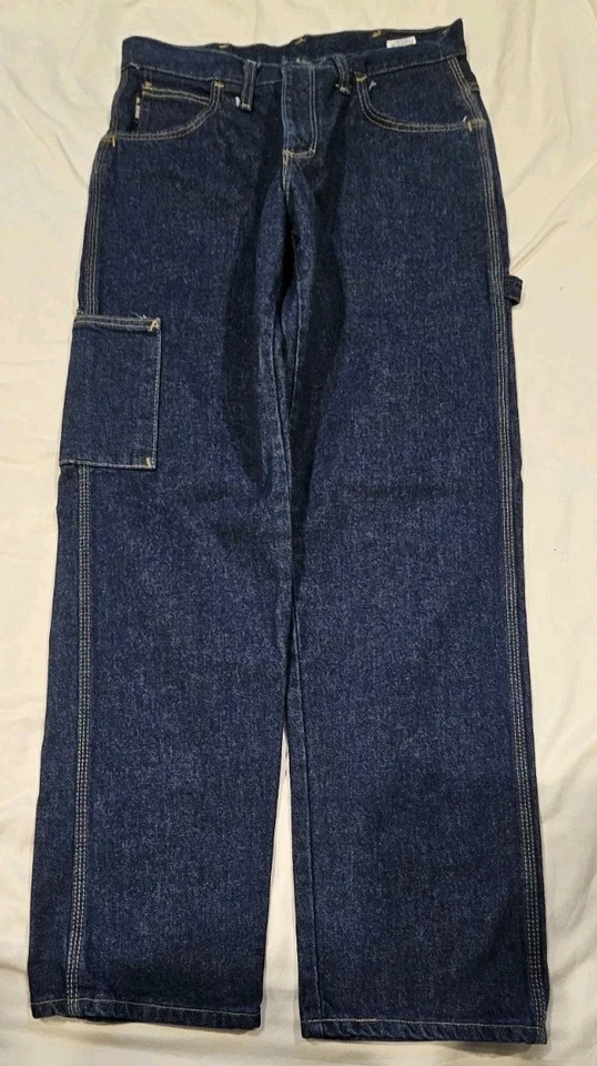 Pantalones de mezclilla de trabajo BULWARK FR PARA HOMBRE resistentes al fuego PEJ8DW1 lavado oscuro 32 X 32 (4) Foto 3 de 4