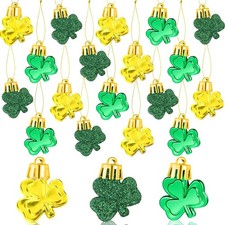 36pcs St Patrick's Day Mini Shamrock Ornaments for Small Tree Decorations Goo...